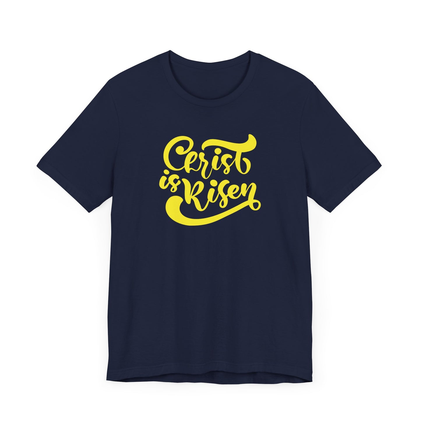 Christ is Risen Yellow Print Unisex Jersey Short Sleeve Tee