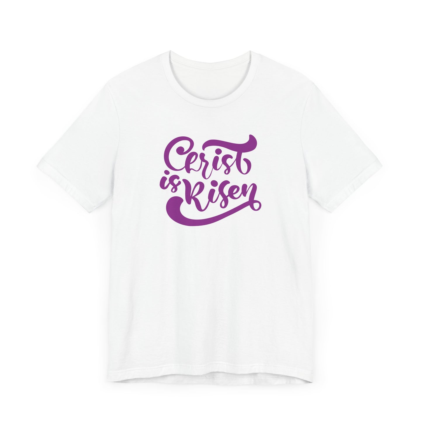 Christ is Risen Purple Print Unisex Jersey Short Sleeve Tee