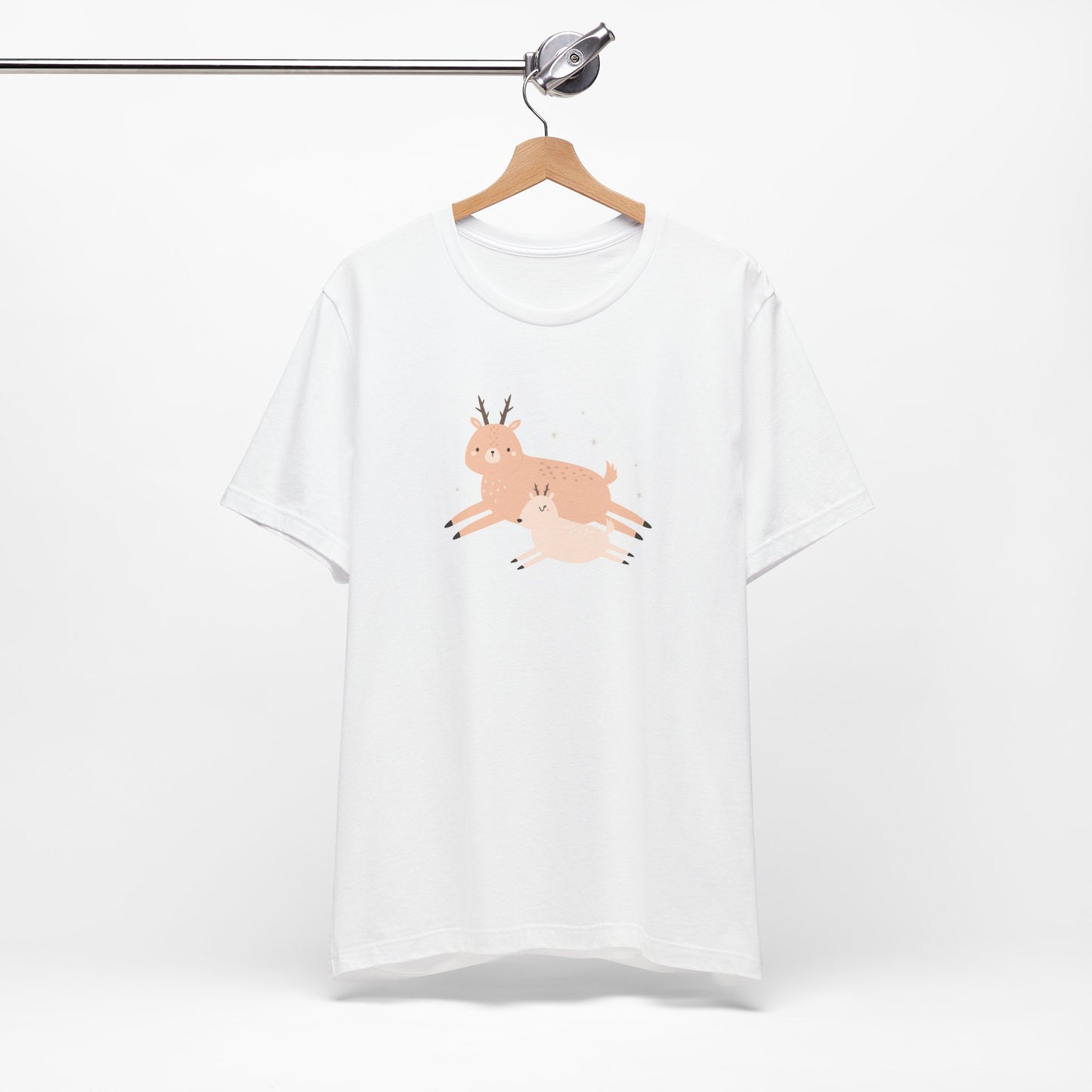 Springtime Love Supermom Reindeer & Baby Fawn Unisex Jersey Short Sleeve Tee