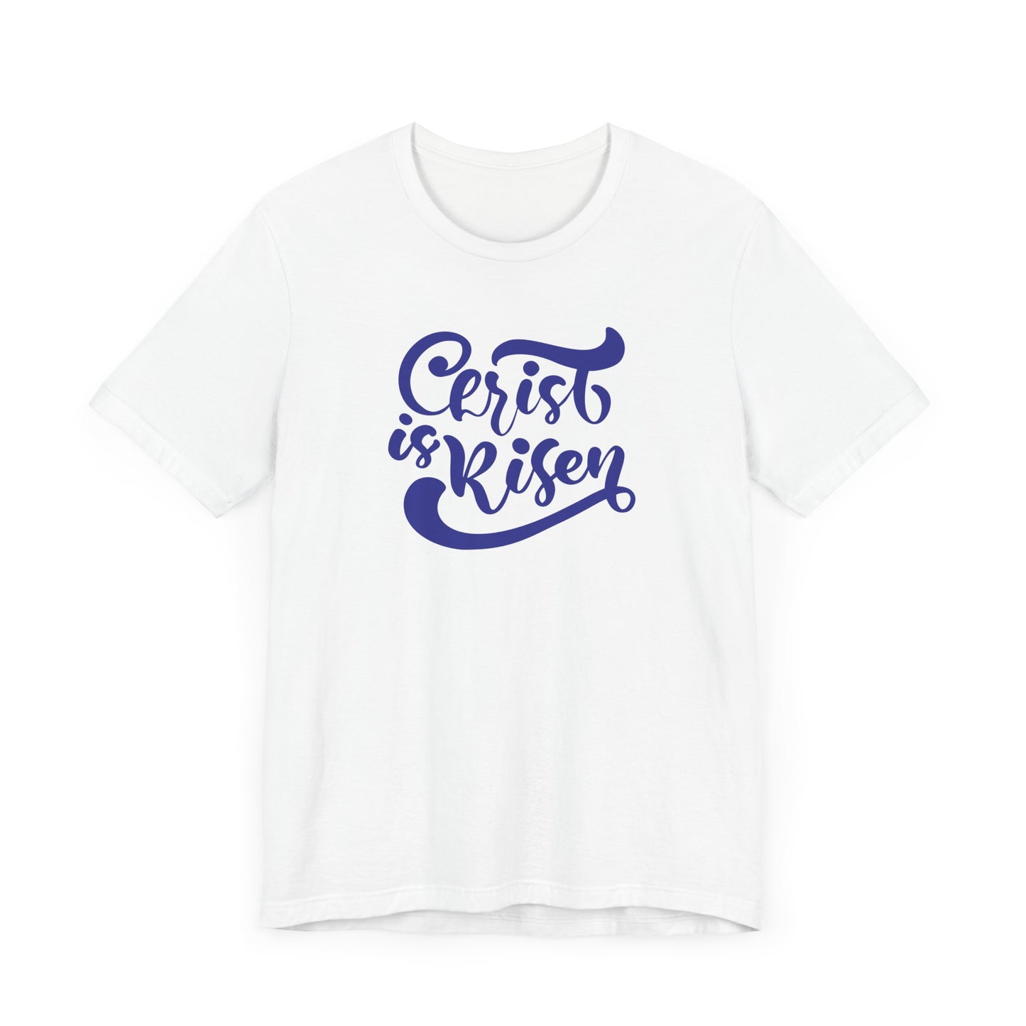 Christ is Risen Navy Print Unisex Jersey Short Sleeve Tee