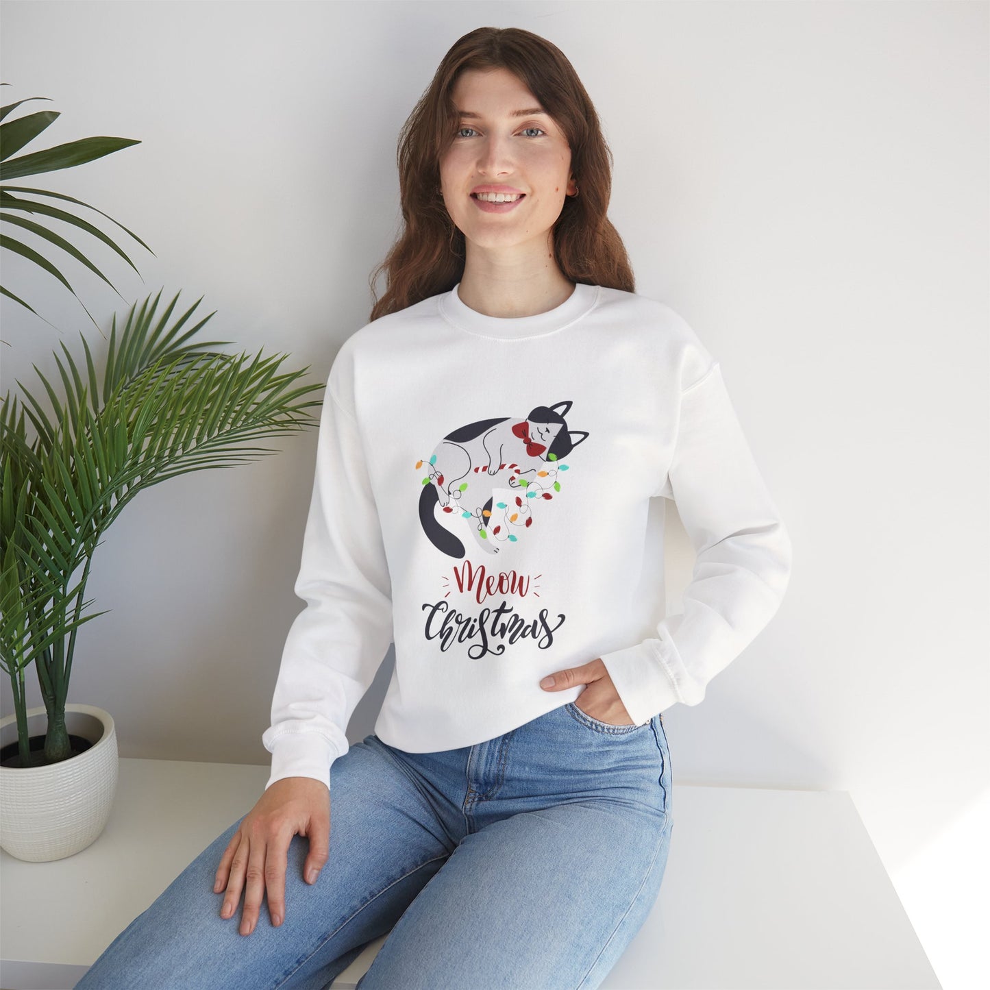 Meow Christmas ππ±β¨ Unisex Heavy Blend Crewneck Sweatshirt