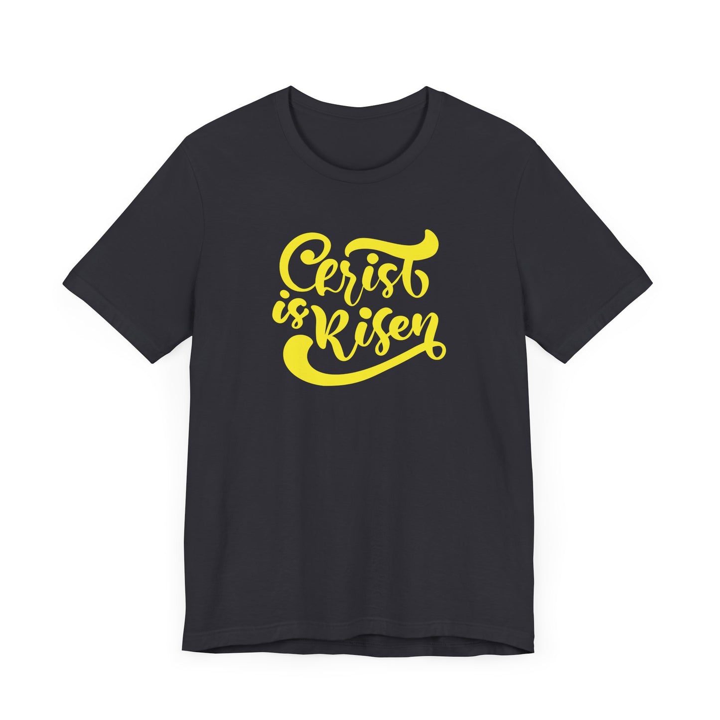 Christ is Risen Yellow Print Unisex Jersey Short Sleeve Tee