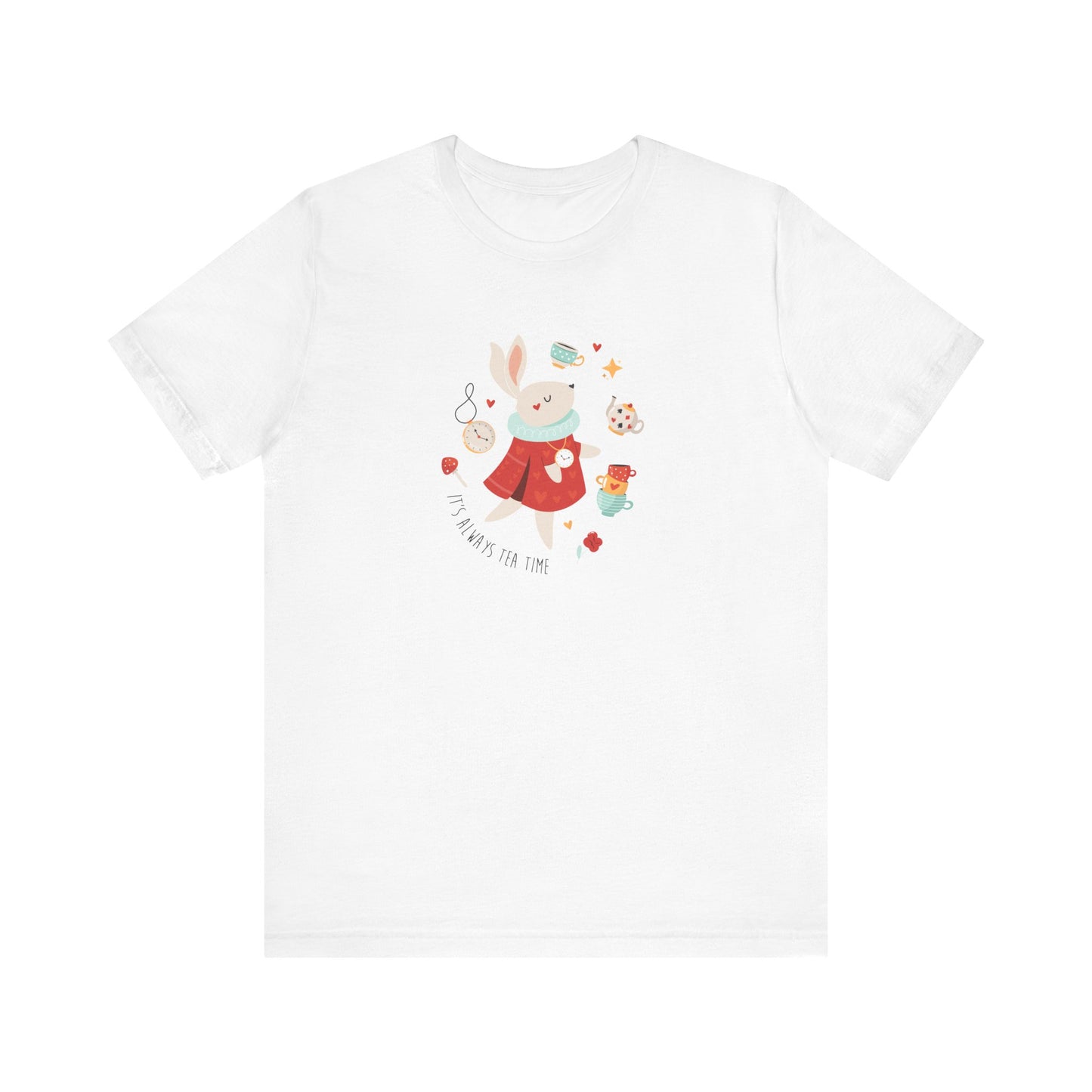 It's Always Tea Time Alice In Wonderland Inspired Unisex Jersey Short Sleeve Tee