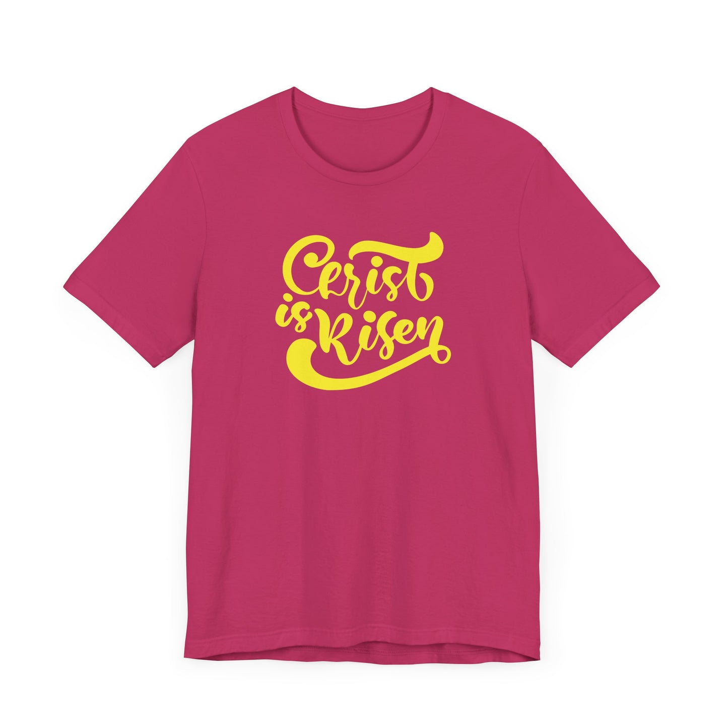Christ is Risen Yellow Print Unisex Jersey Short Sleeve Tee
