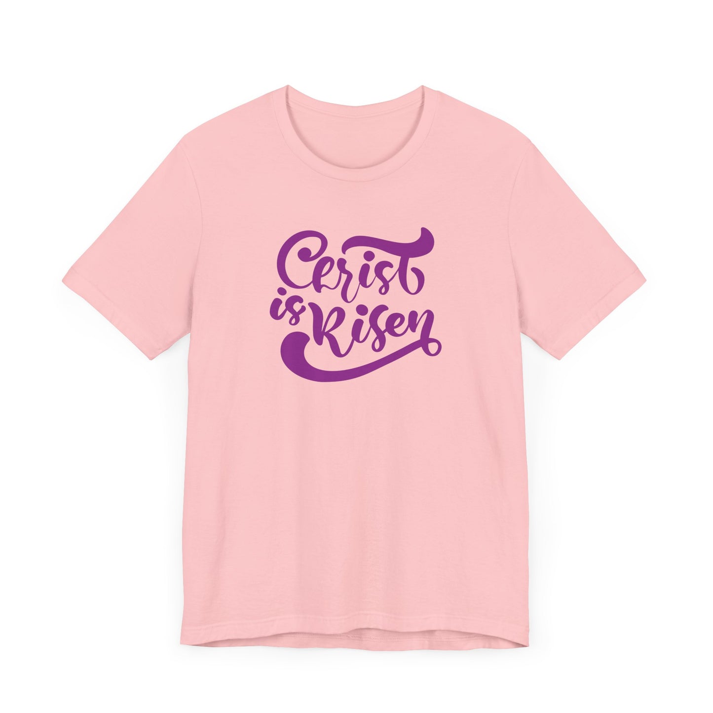 Christ is Risen Purple Print Unisex Jersey Short Sleeve Tee