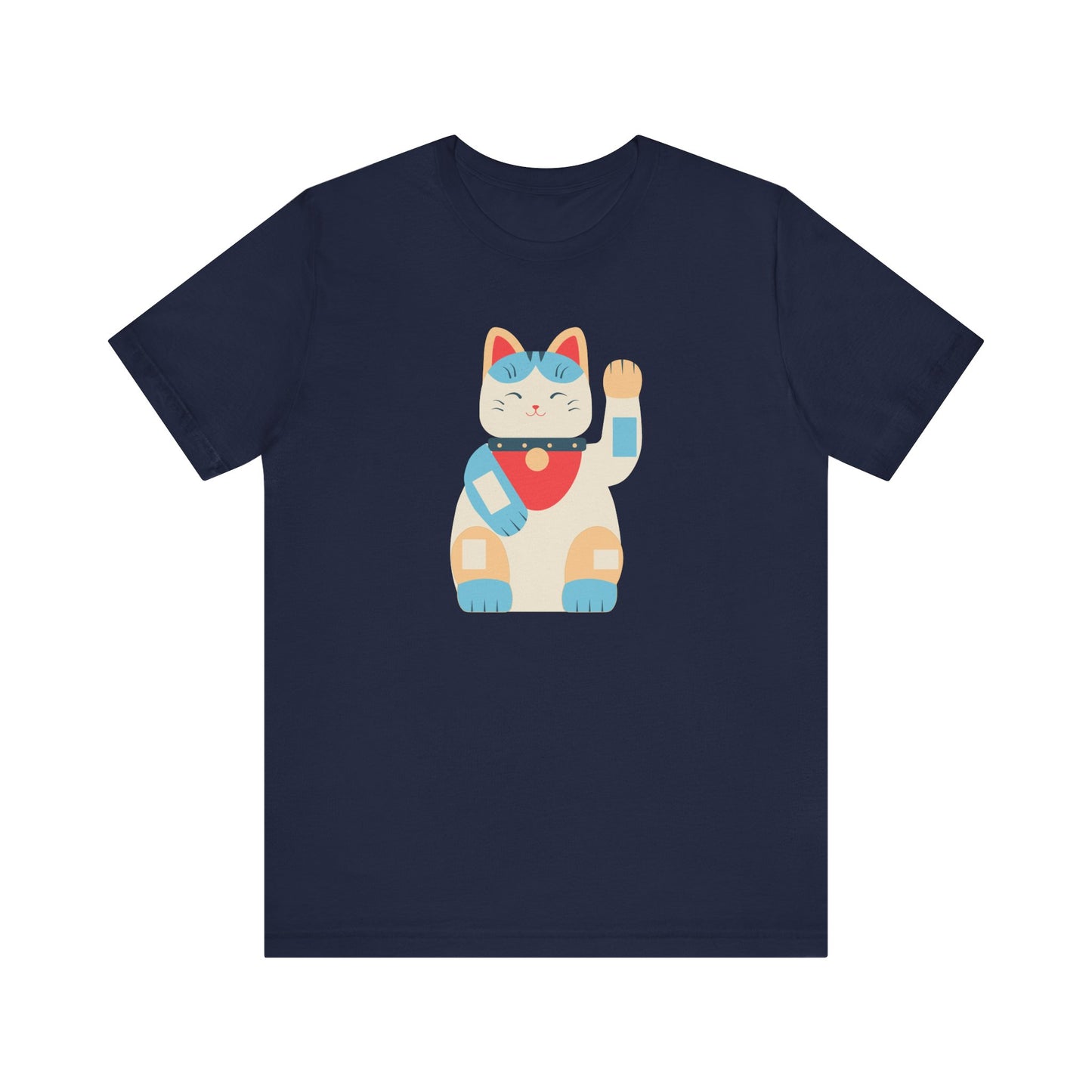 Good Vibes With Maneki-Neko Cat Unisex Jersey Short Sleeve Tee
