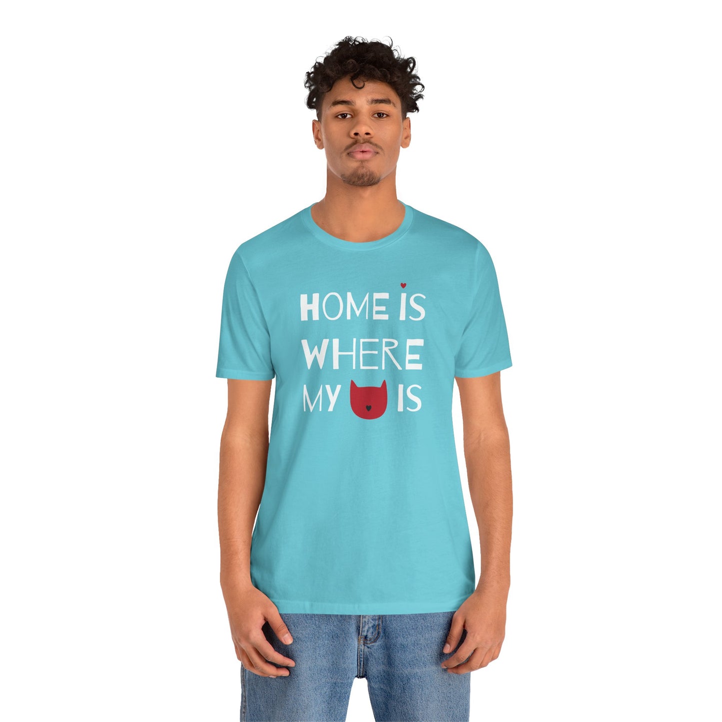Home Is Where My Cat Is Unisex Jersey Short Sleeve Tee