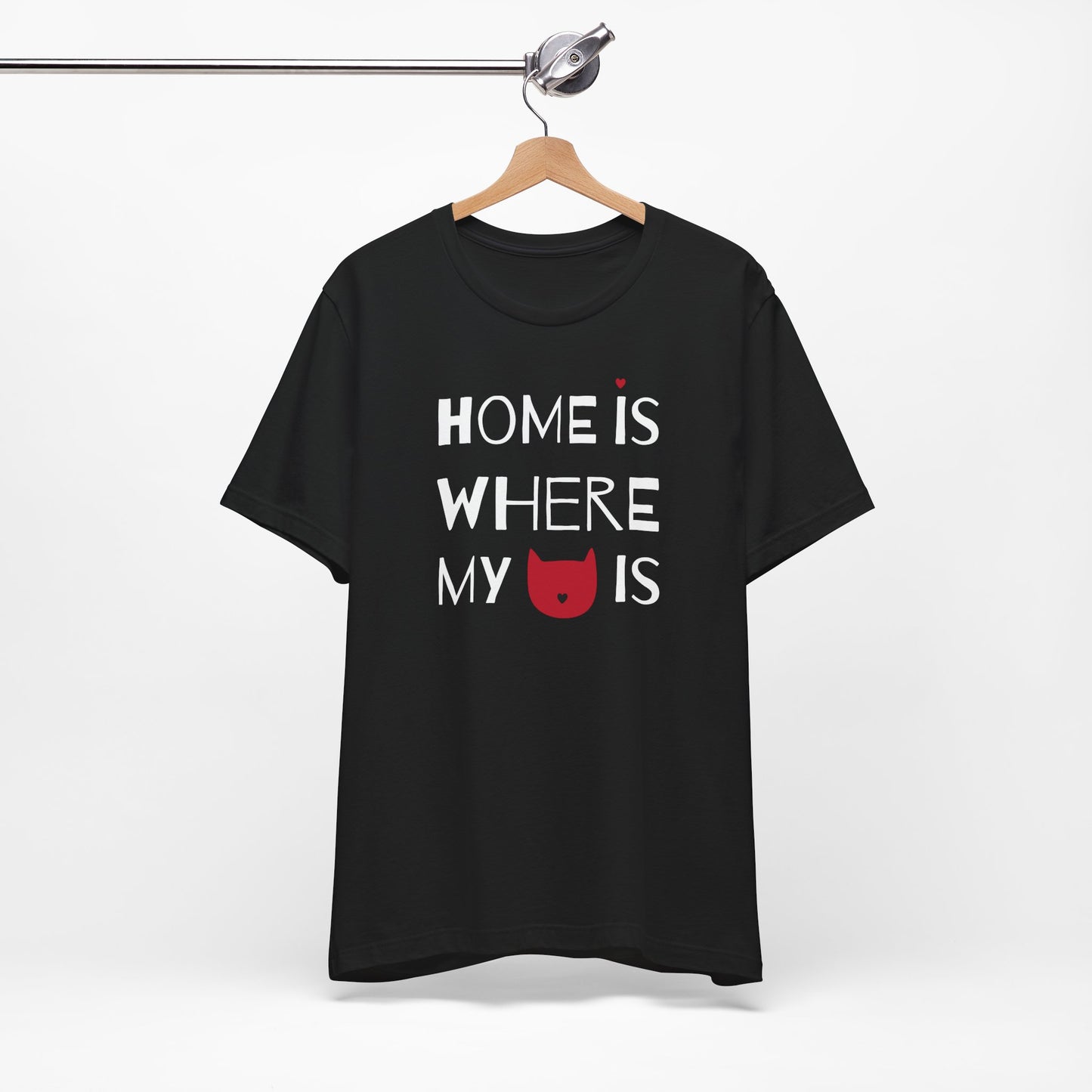 Home Is Where My Cat Is Unisex Jersey Short Sleeve Tee