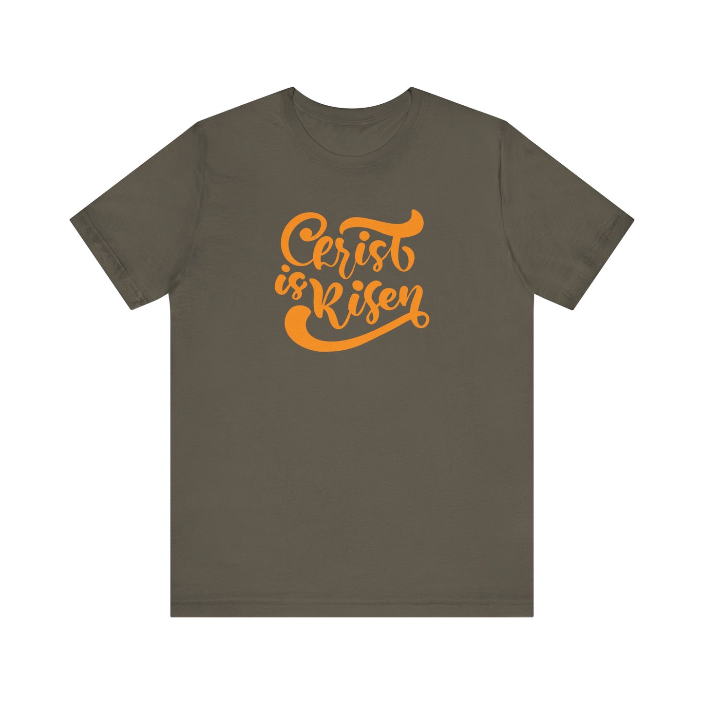 Christ is Risen Orange Print Unisex Jersey Short Sleeve Tee