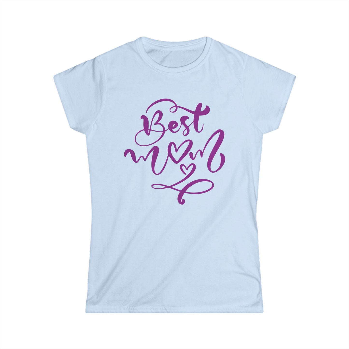 Best Mom Purple Color Print Women's Softstyle Tee