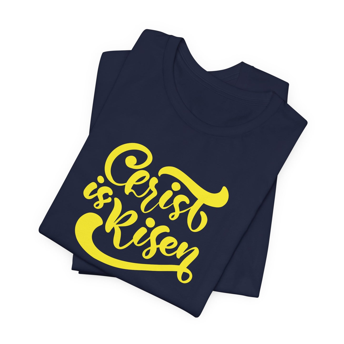 Christ is Risen Yellow Print Unisex Jersey Short Sleeve Tee
