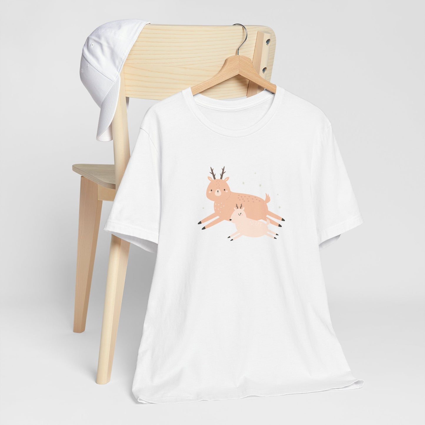 Springtime Love Supermom Reindeer & Baby Fawn Unisex Jersey Short Sleeve Tee