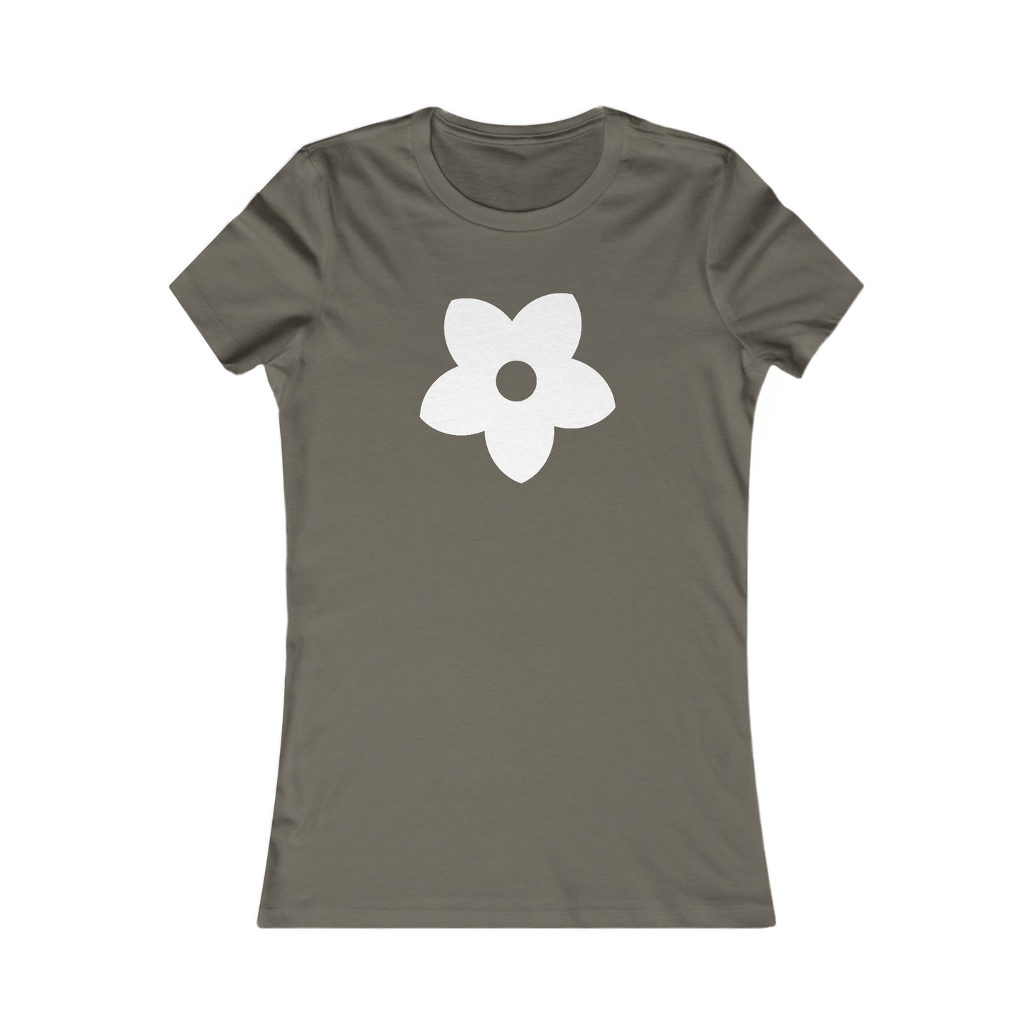 Women's Favorite T-Shirt "Petals of Joy" Playful 5-Petal Flower Design White Print