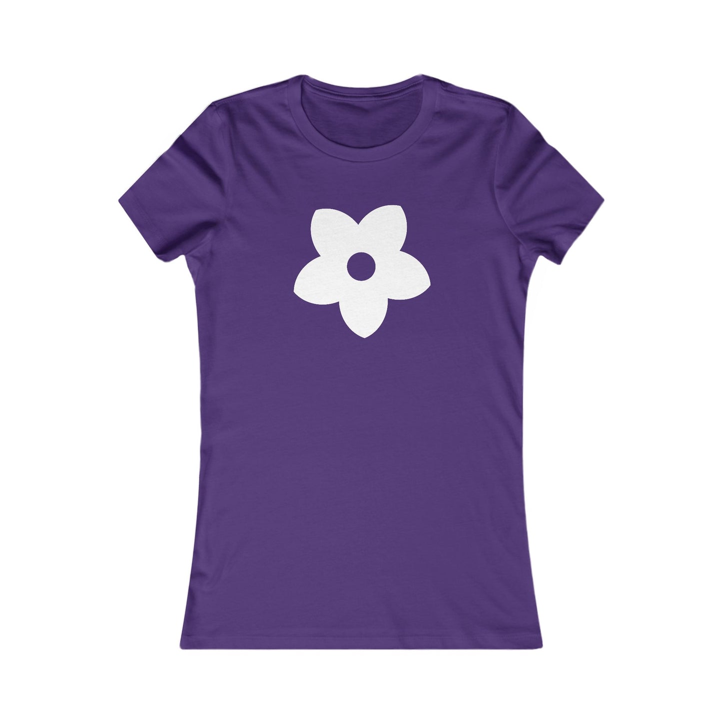 Women's Favorite T-Shirt "Petals of Joy" Playful 5-Petal Flower Design White Print