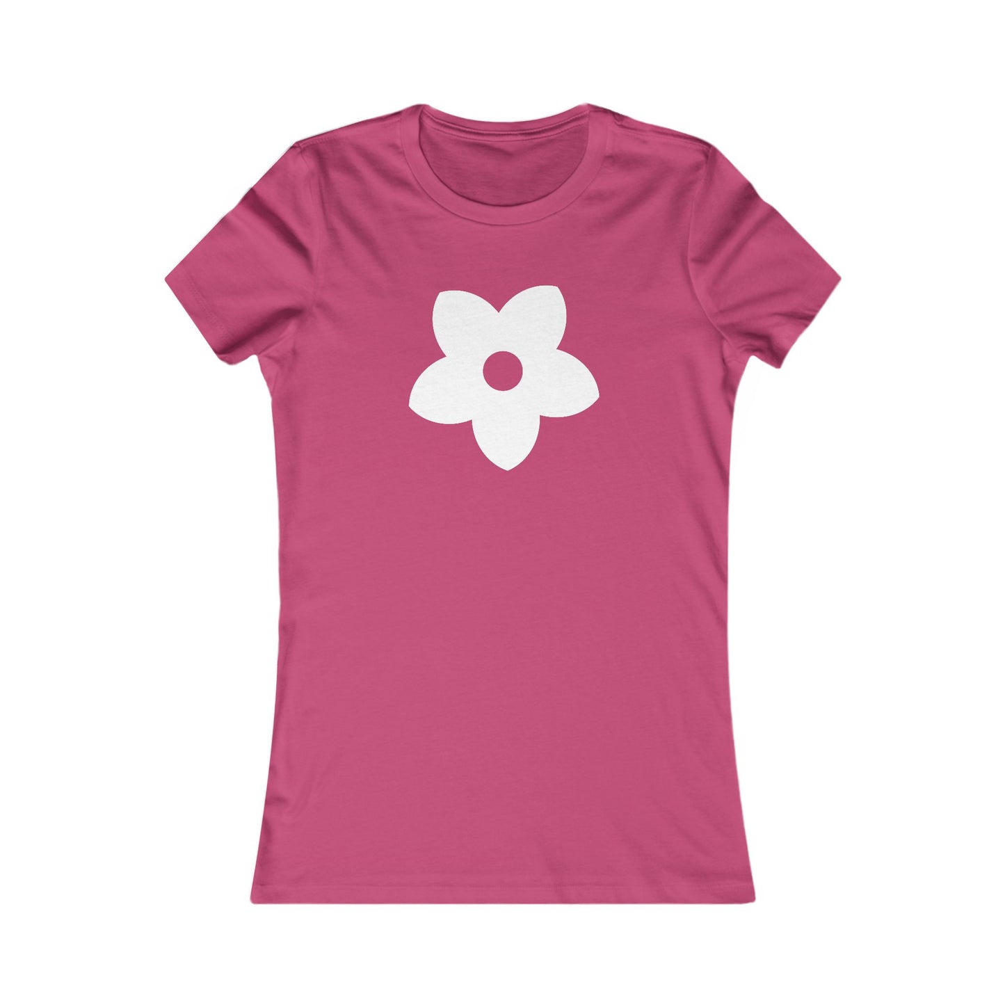 Women's Favorite T-Shirt "Petals of Joy" Playful 5-Petal Flower Design White Print