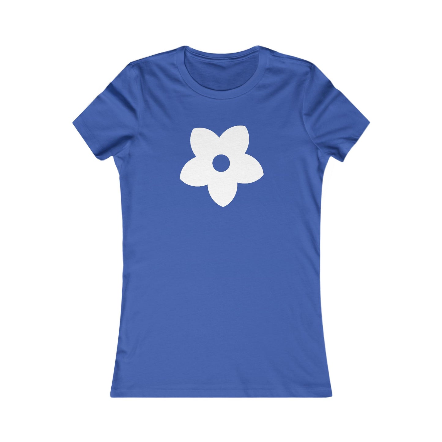 Women's Favorite T-Shirt "Petals of Joy" Playful 5-Petal Flower Design White Print