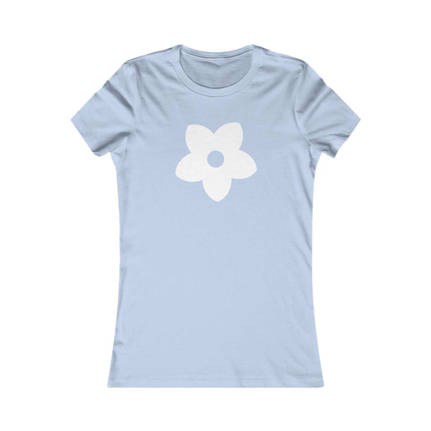 Women's Favorite T-Shirt "Petals of Joy" Playful 5-Petal Flower Design White Print