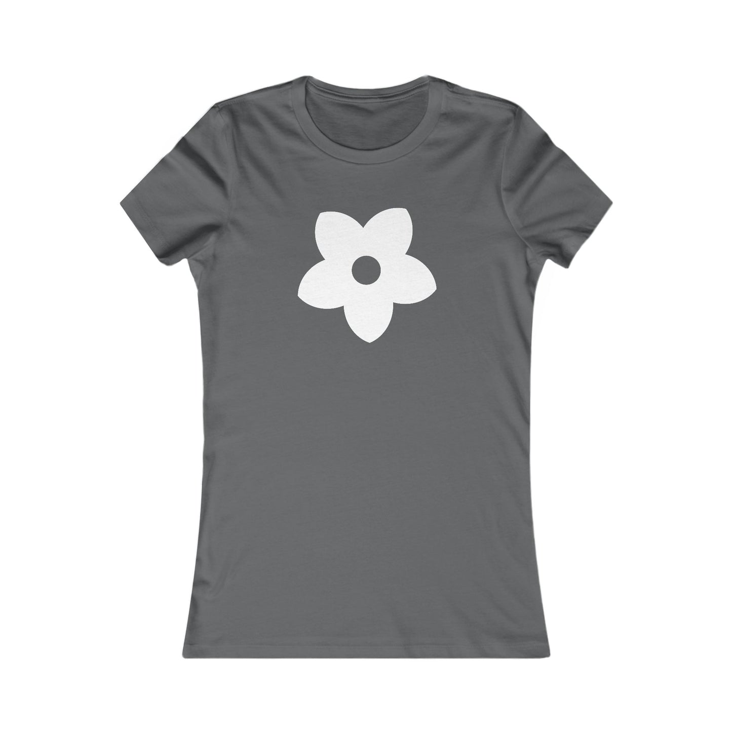 Women's Favorite T-Shirt "Petals of Joy" Playful 5-Petal Flower Design White Print