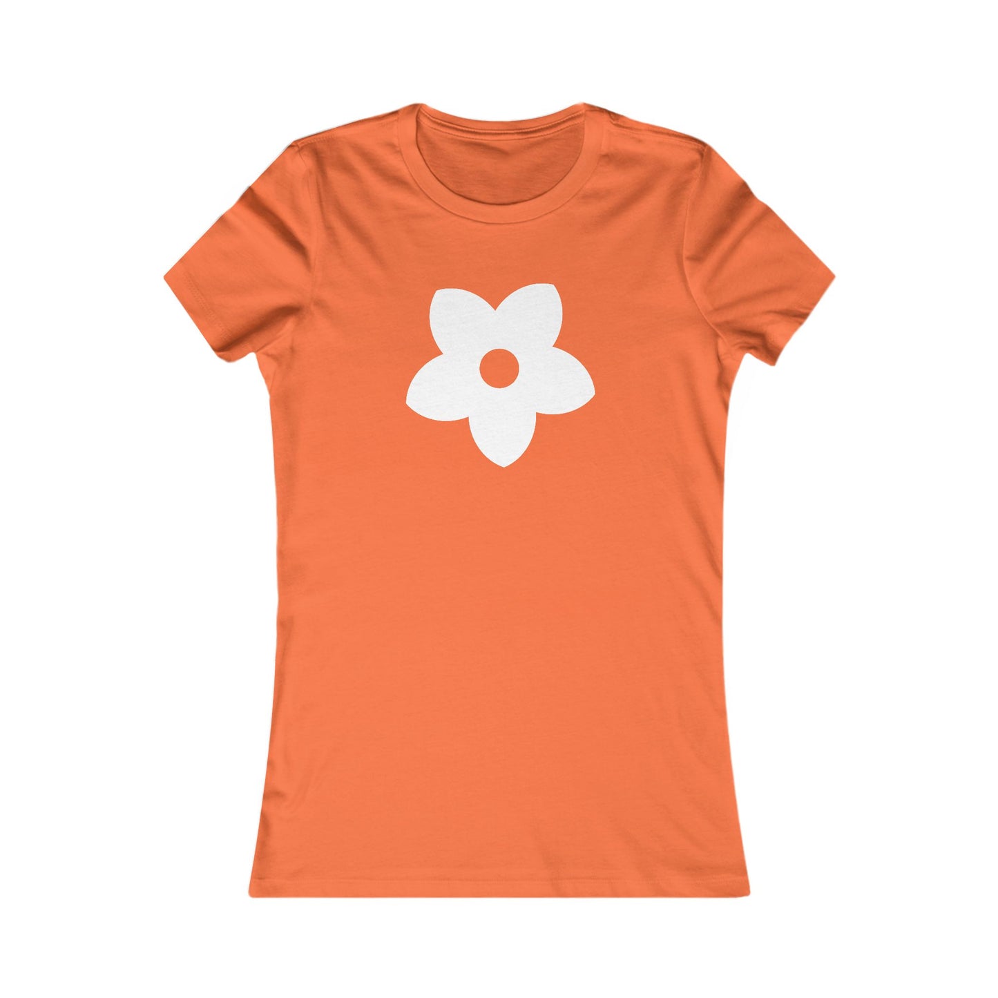 Women's Favorite T-Shirt "Petals of Joy" Playful 5-Petal Flower Design White Print