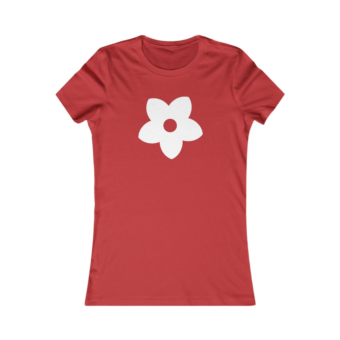 Women's Favorite T-Shirt "Petals of Joy" Playful 5-Petal Flower Design White Print