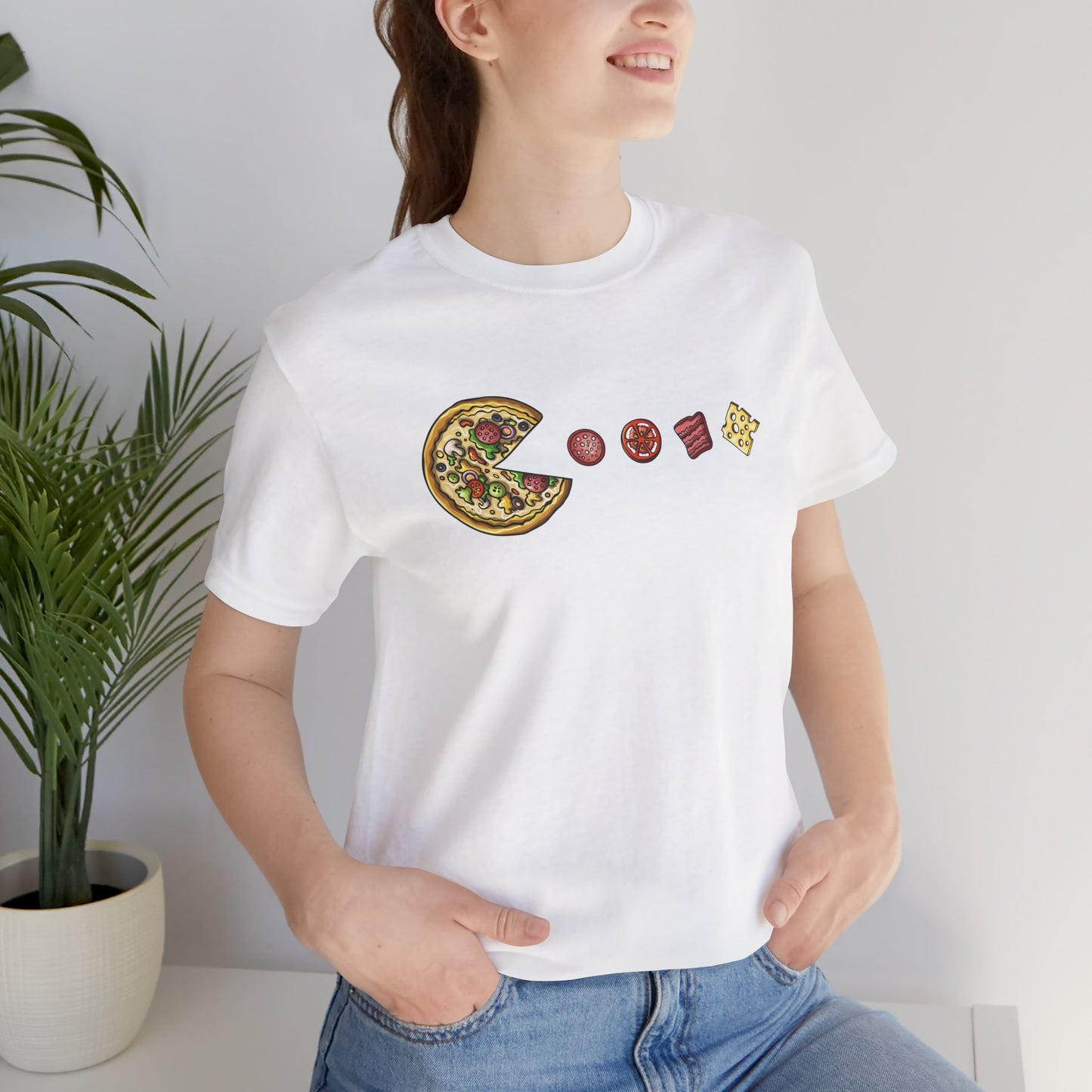 Pizza Pacman Unisex Jersey Short Sleeve Tee