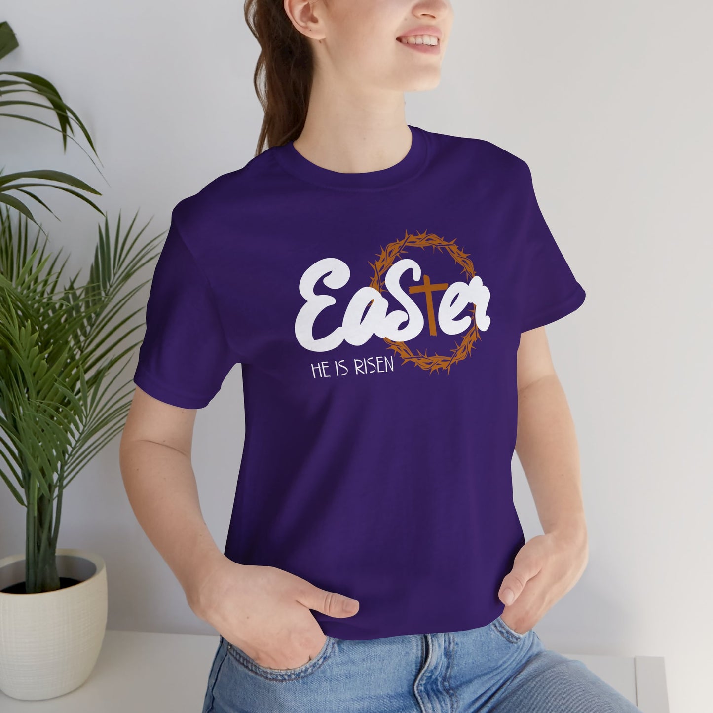 Easter He Is Risen Unisex Jersey Short Sleeve Tee