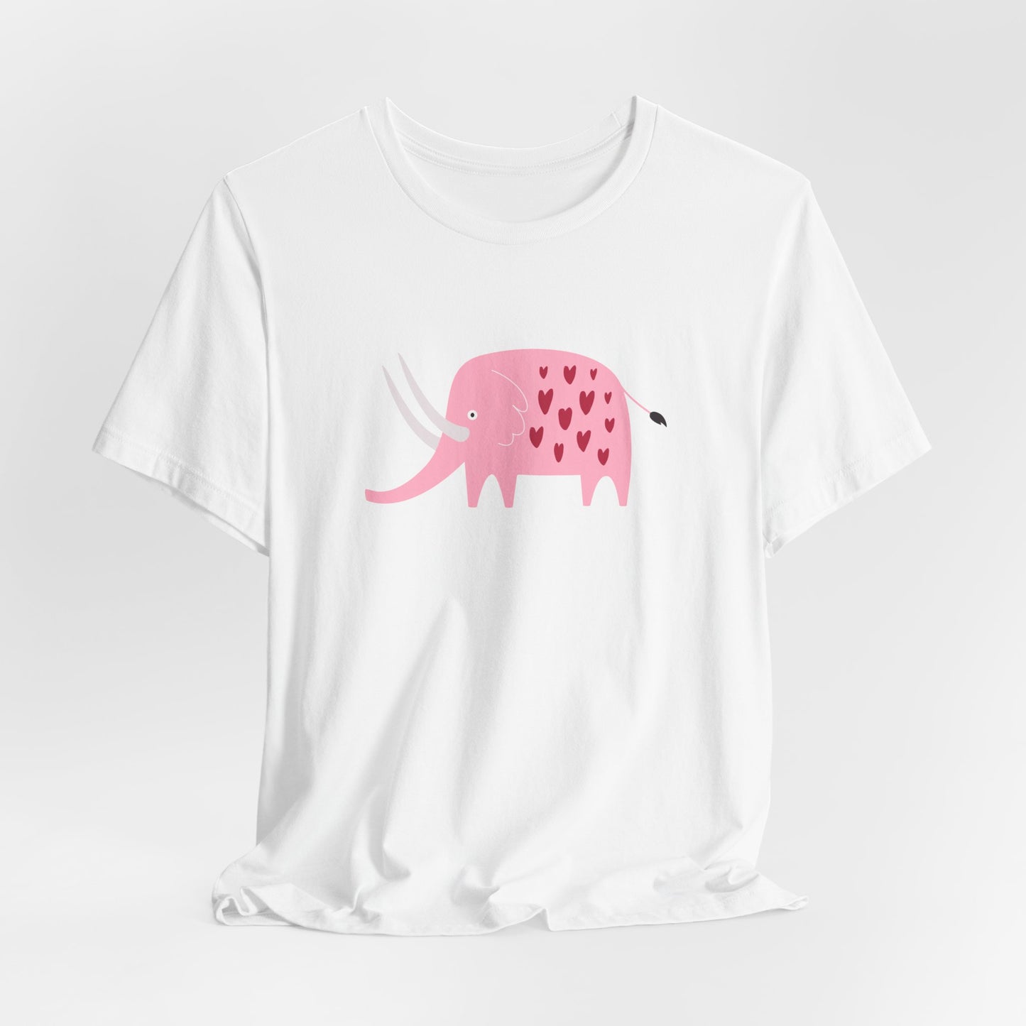 Adorable Elephant with Hearts Unisex Jersey Short Sleeve Tee