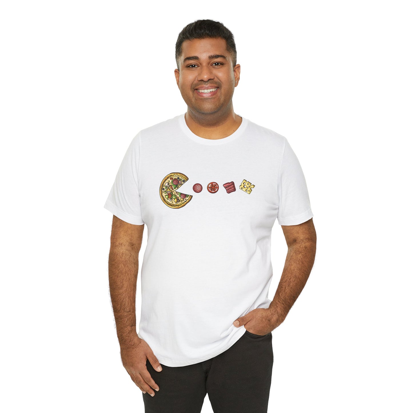 Pizza Pacman Unisex Jersey Short Sleeve Tee