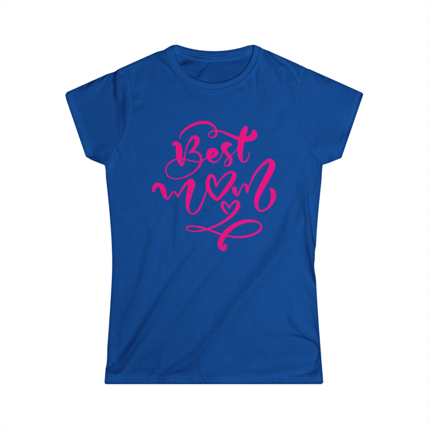 Best Mom Pink Color Print Women's Softstyle Tee