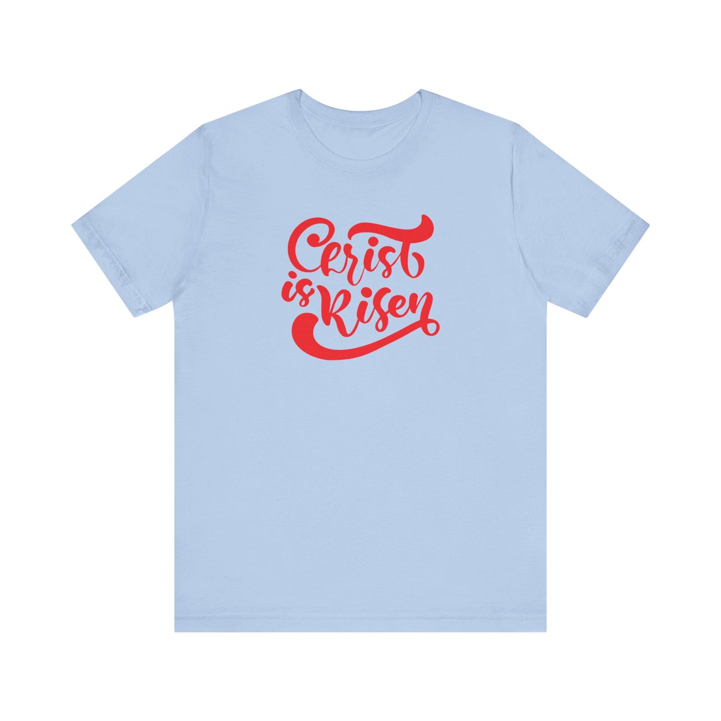 Christ is Risen Red Print Unisex Jersey Short Sleeve Tee