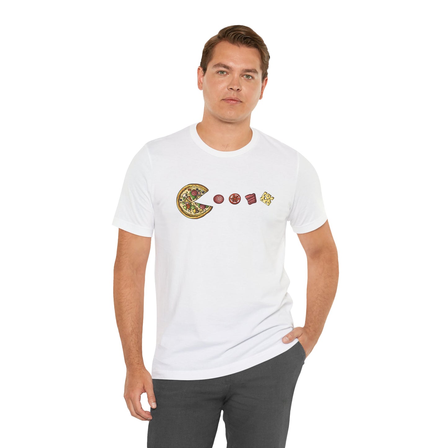 Pizza Pacman Unisex Jersey Short Sleeve Tee