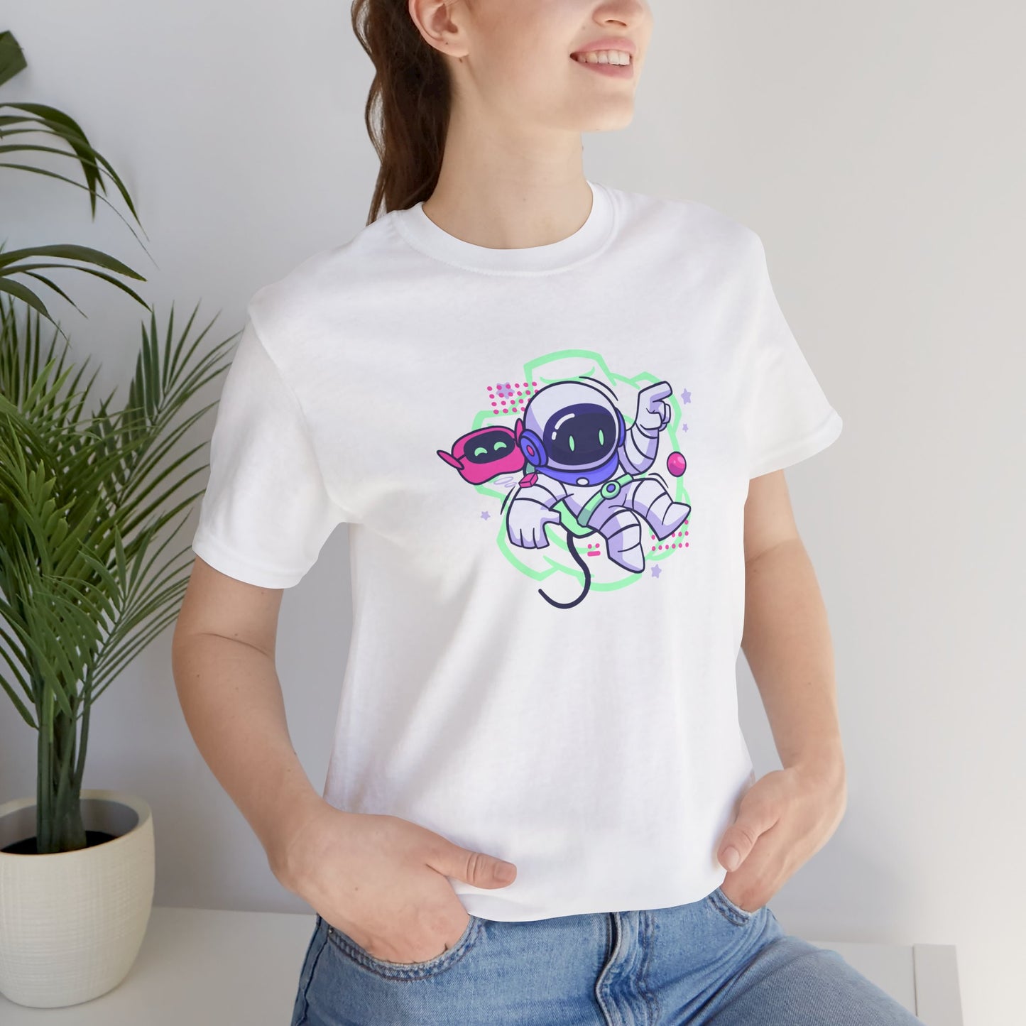 Astronaut In Space Unisex Jersey Short Sleeve Tee