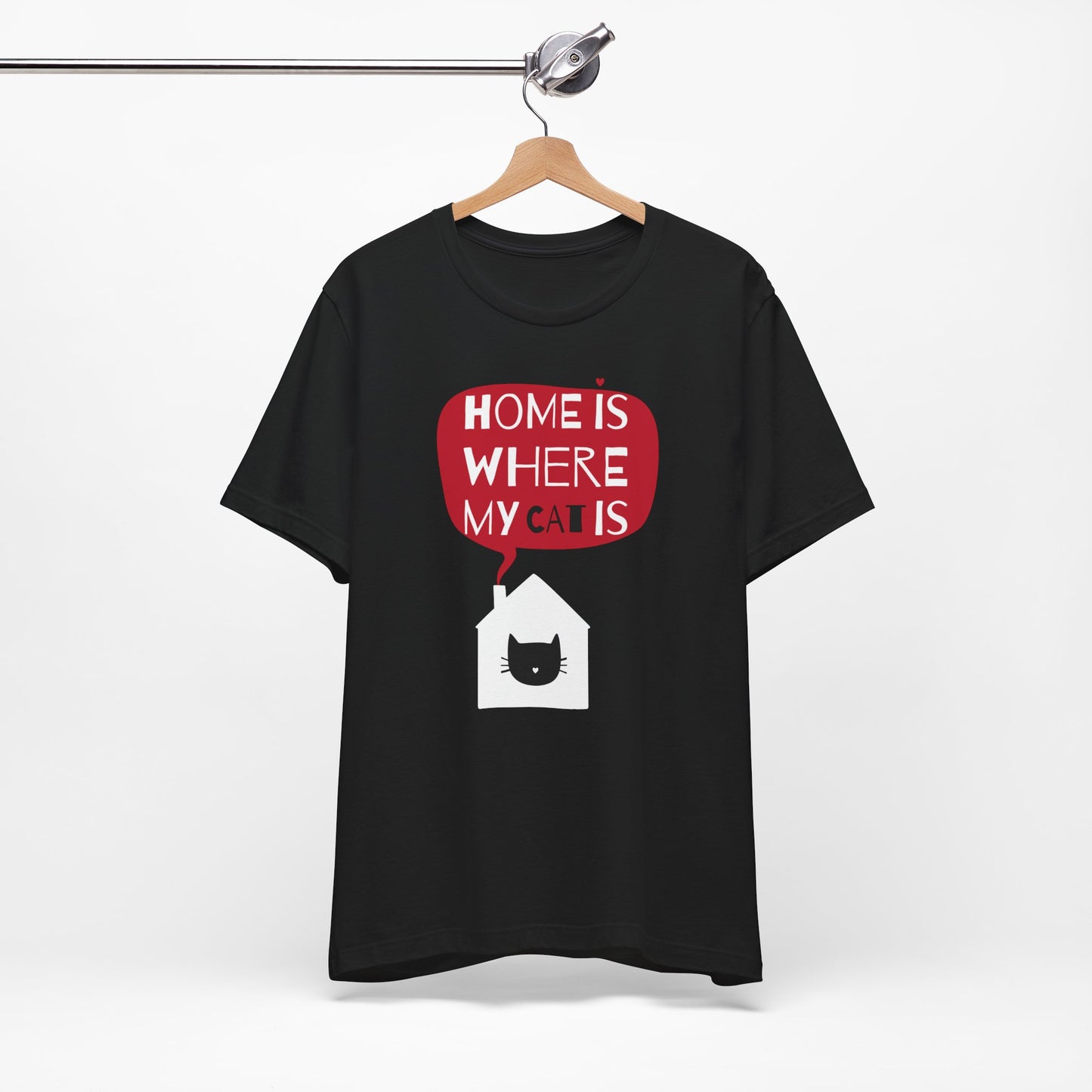 Home Is Where My Cat Is Unisex Jersey Short Sleeve Tee
