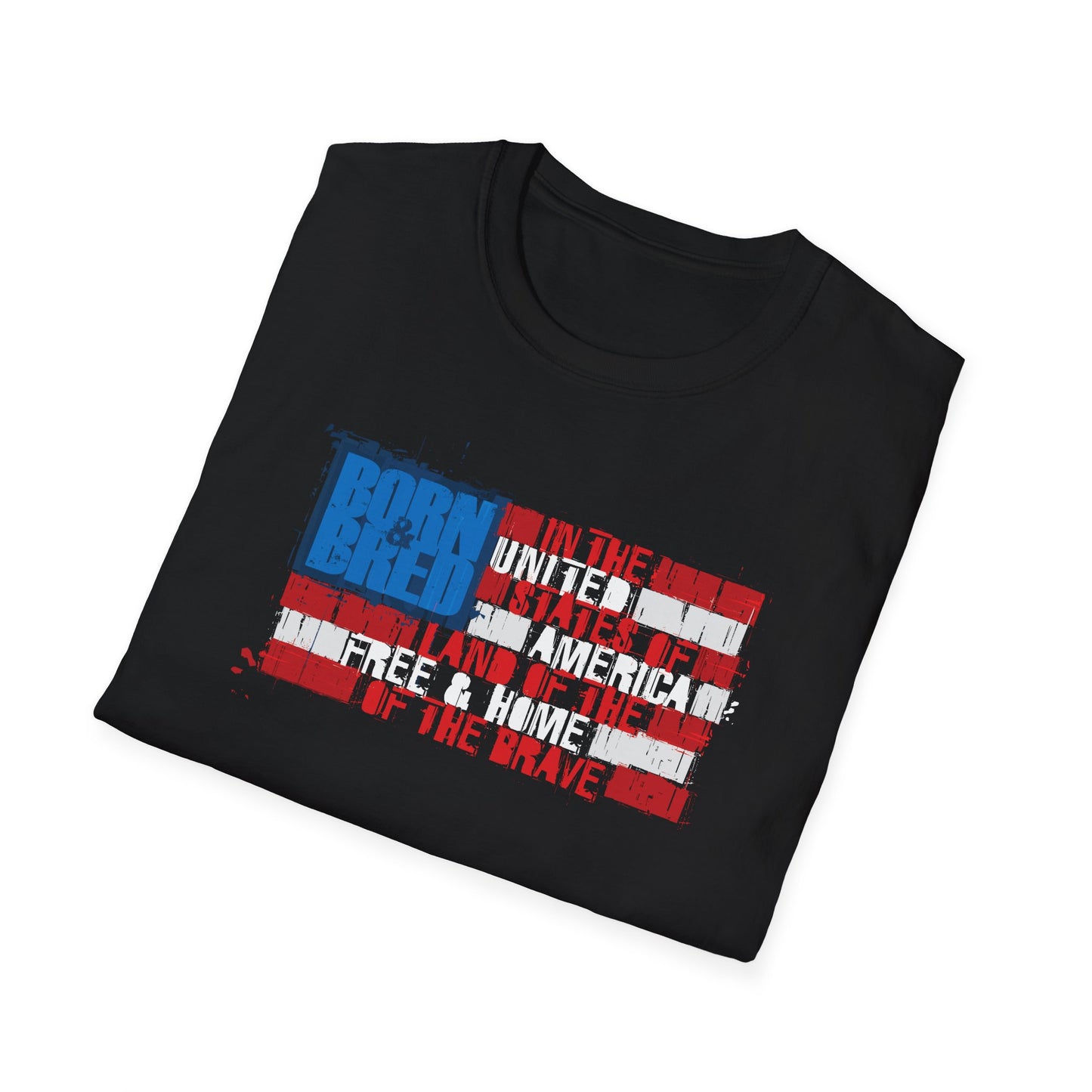 Born & Bred In The USA Unisex Softstyle T-Shirt