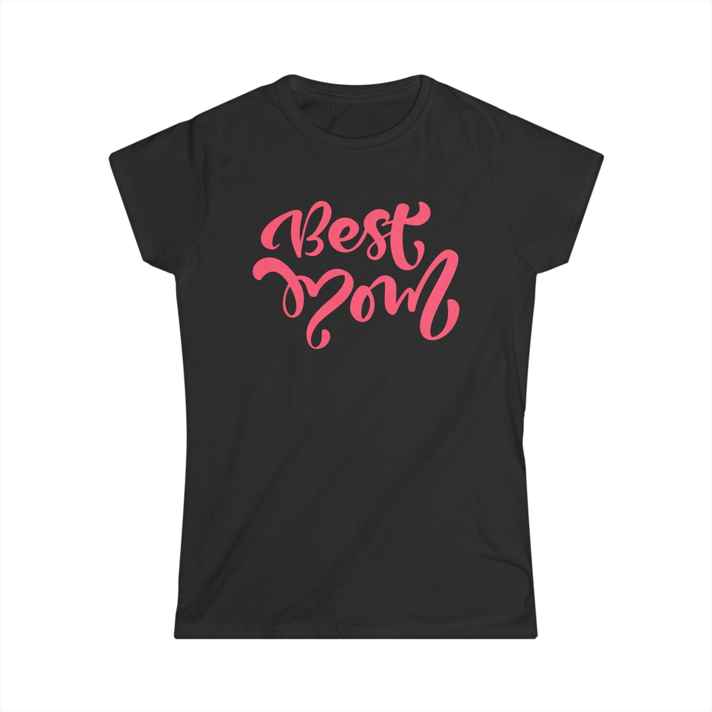 Best Mom Peach Color Print Women's Softstyle Tee