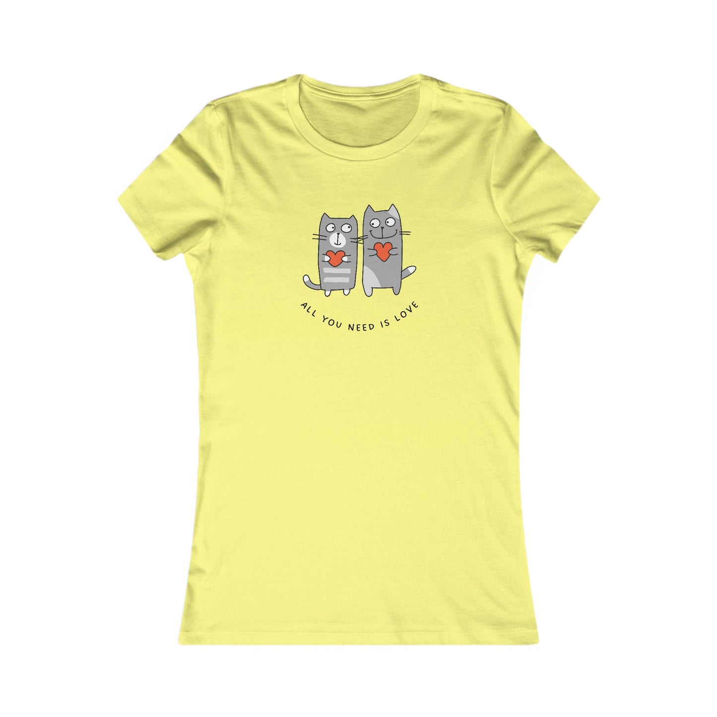 All You Need Is Love with Cats & Hearts 🐾❤️ Women's Favorite T-Shirt