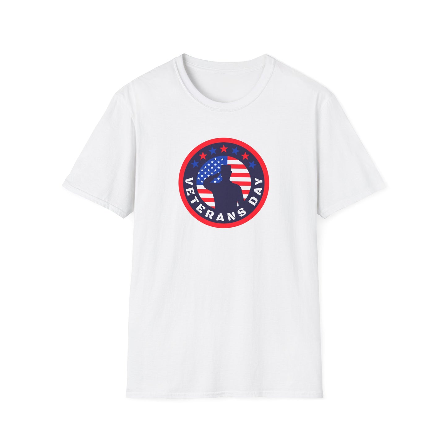 Veterans Day Unisex Softstyle T-Shirt - Patriotic Flag Design