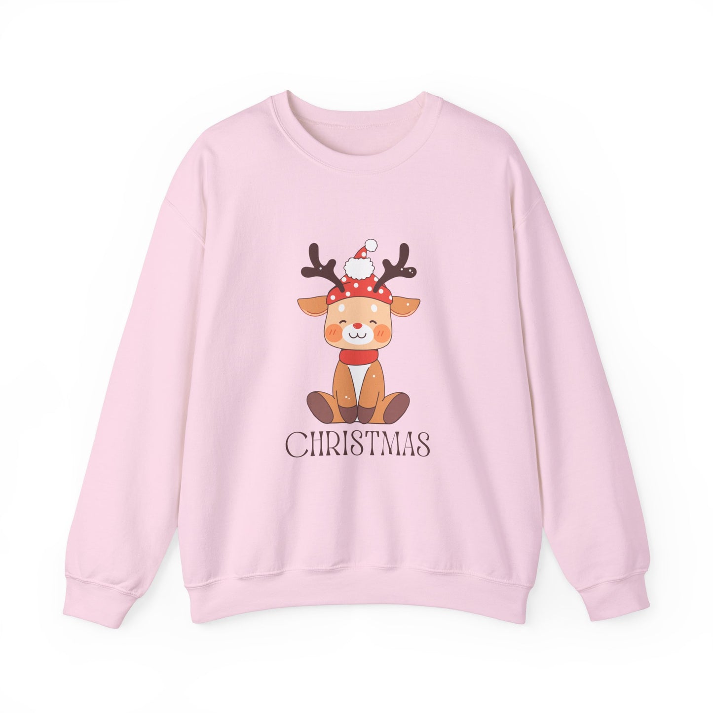 Unisex Heavy Blend Crewneck Sweatshirt Sitting Deer with Christmas ππ¦β¨