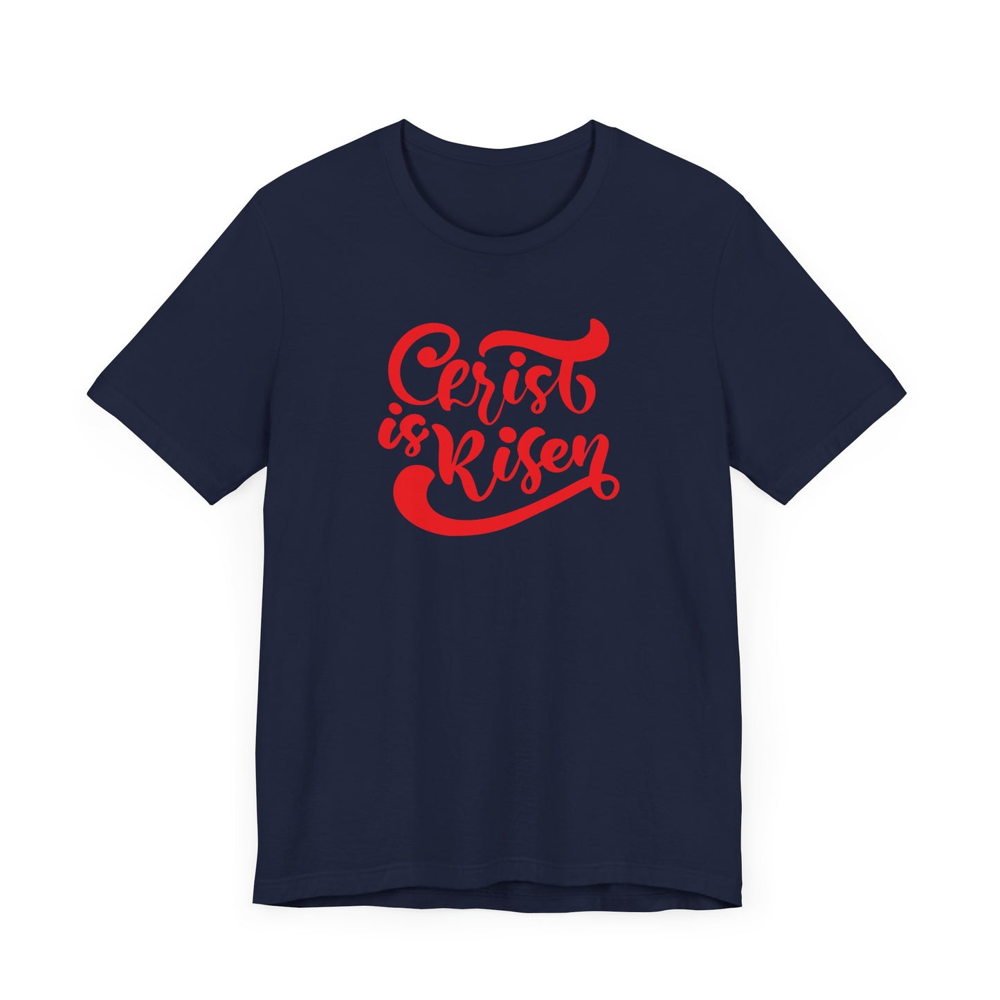 Christ is Risen Red Print Unisex Jersey Short Sleeve Tee