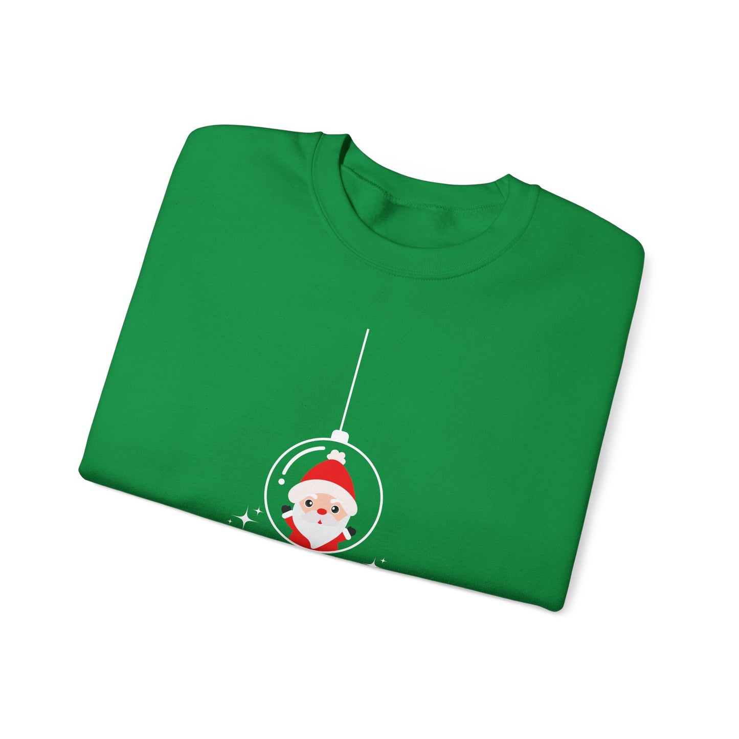 Unisex Heavy Blend Crewneck Sweatshirt Santa in Glass Ornament with Merry Christmas πβ¨