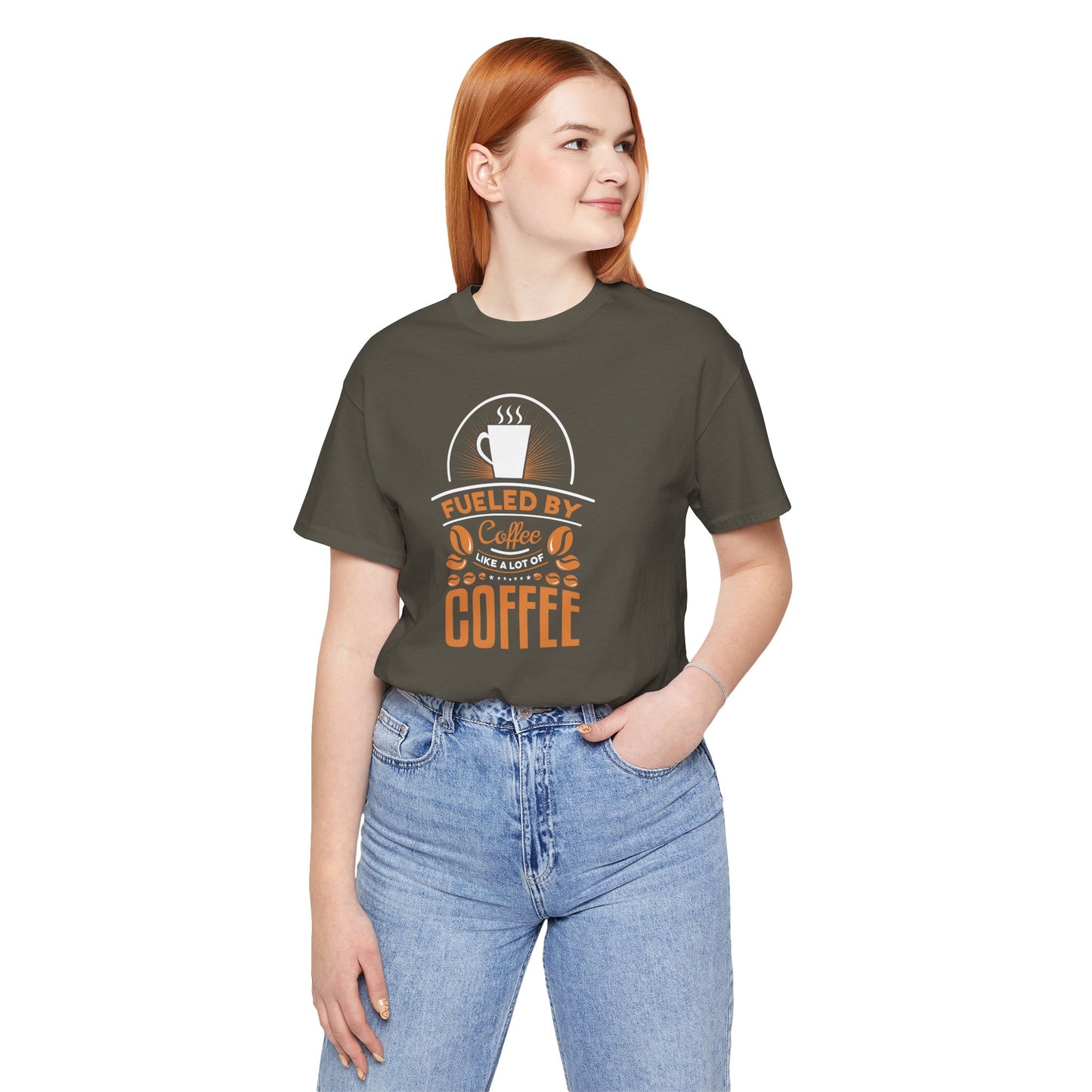 Fueled By Coffee Like A Lot Of Coffee Unisex Jersey Short Sleeve Tee