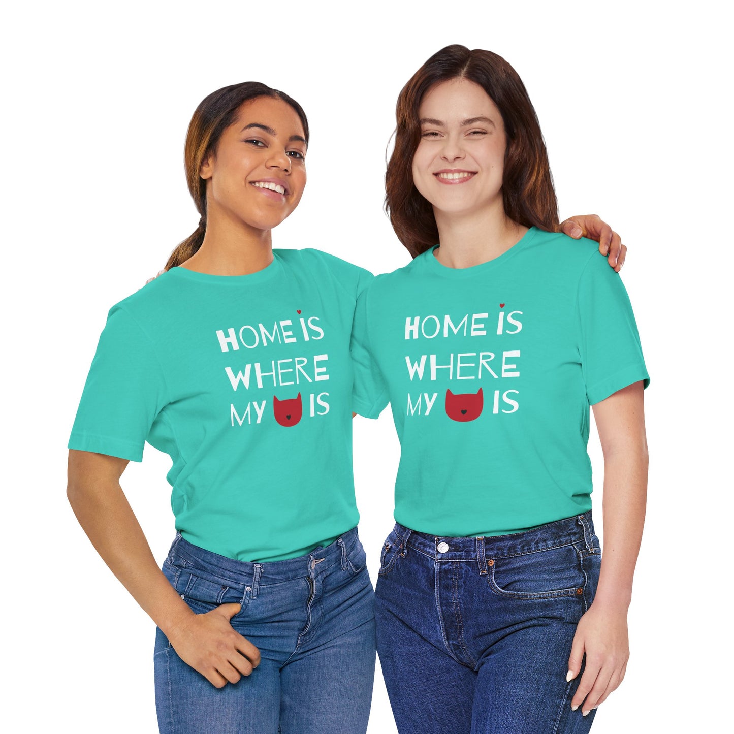Home Is Where My Cat Is Unisex Jersey Short Sleeve Tee