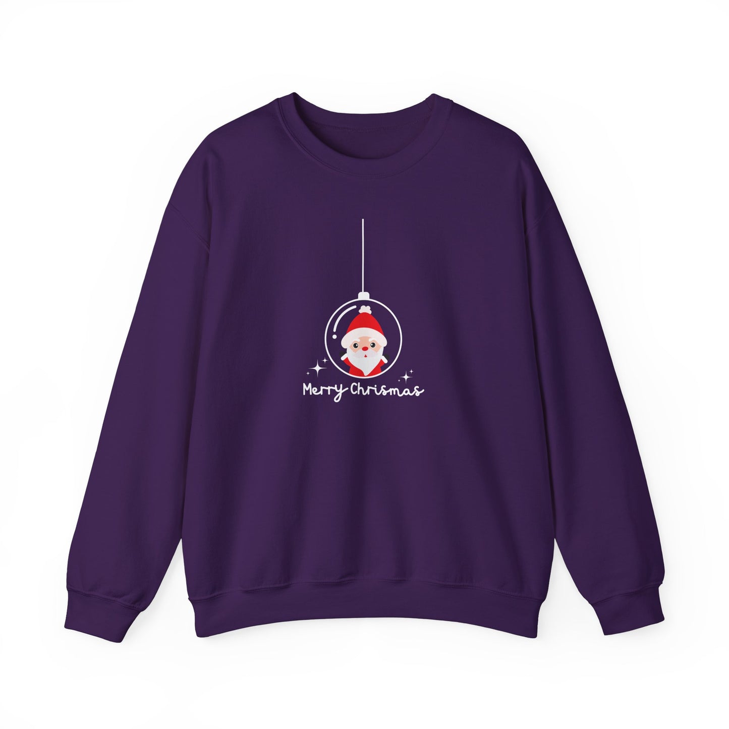Unisex Heavy Blend Crewneck Sweatshirt Santa in Glass Ornament with Merry Christmas πβ¨