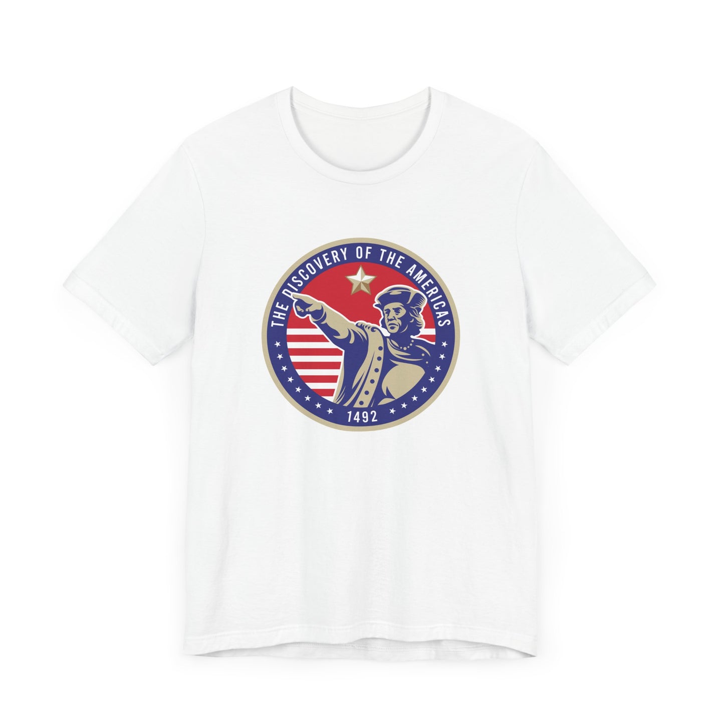 Unisex Jersey Short Sleeve Patriotic Columbus Day T-Shirt - Celebrate with American Pride