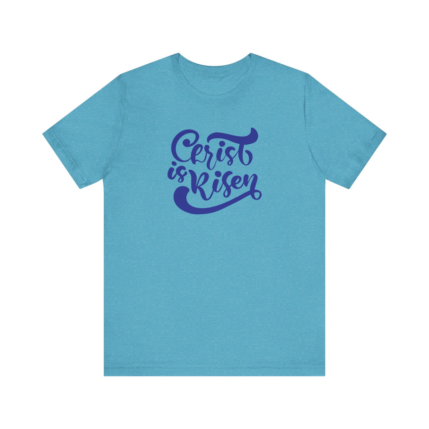 Christ is Risen Navy Print Unisex Jersey Short Sleeve Tee
