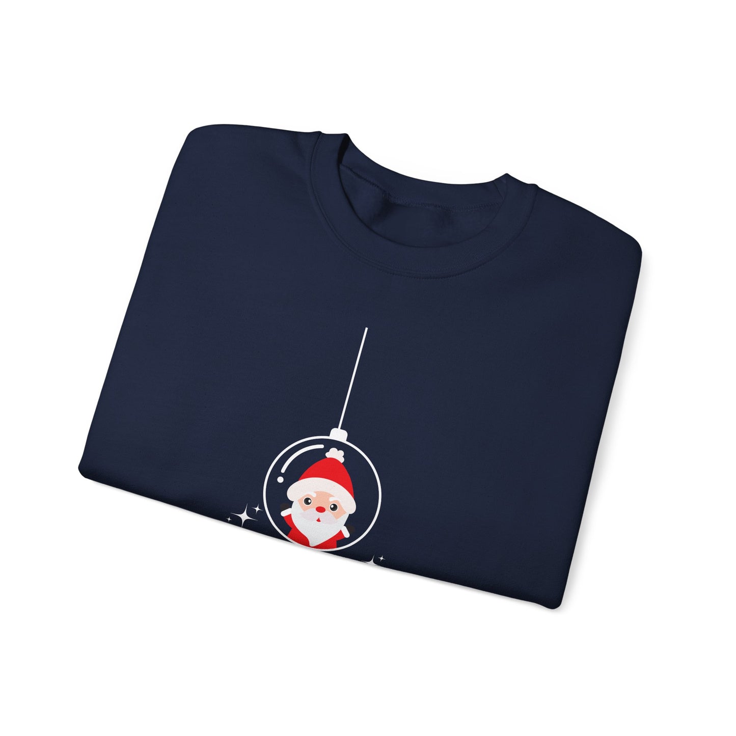Unisex Heavy Blend Crewneck Sweatshirt Santa in Glass Ornament with Merry Christmas πβ¨