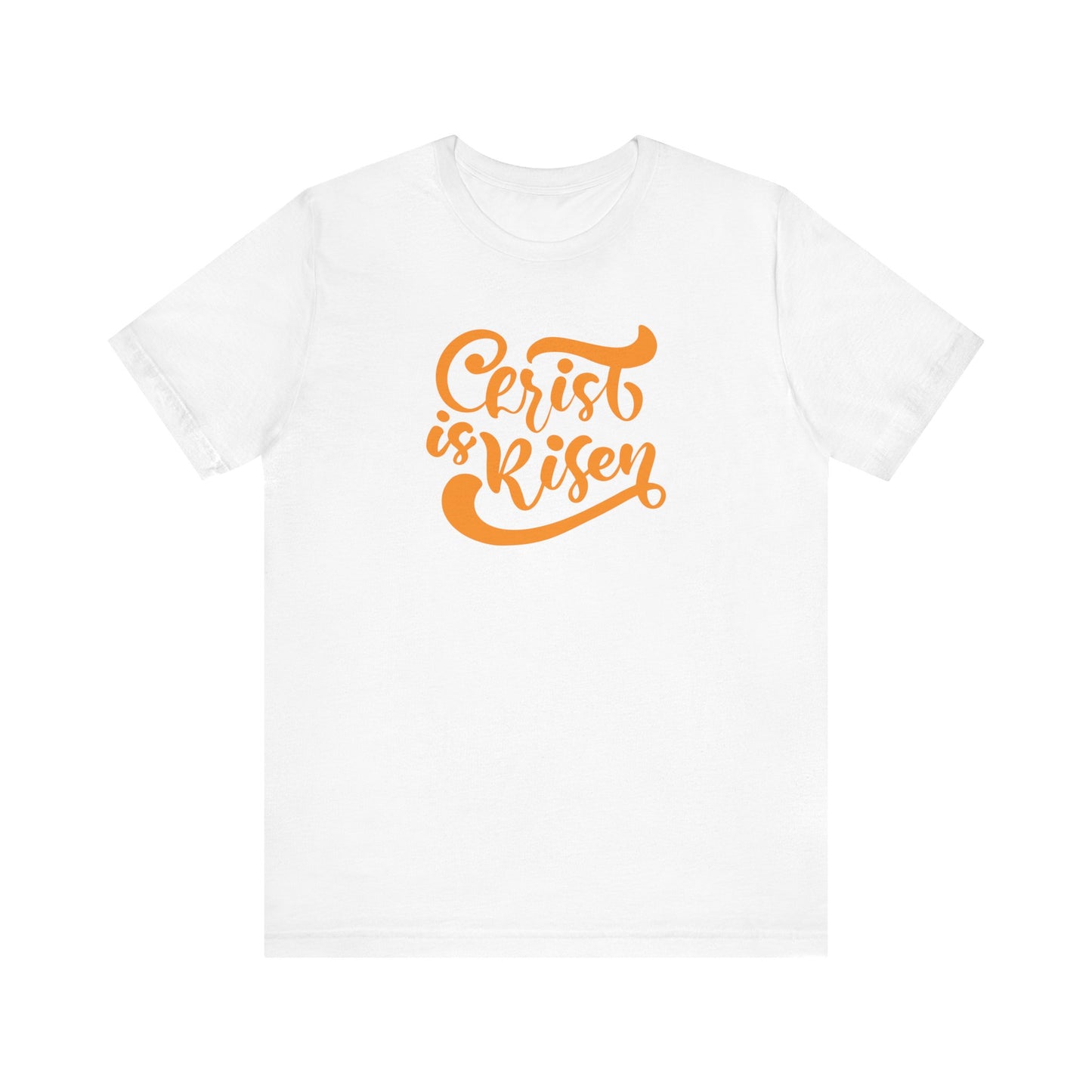 Christ is Risen Orange Print Unisex Jersey Short Sleeve Tee