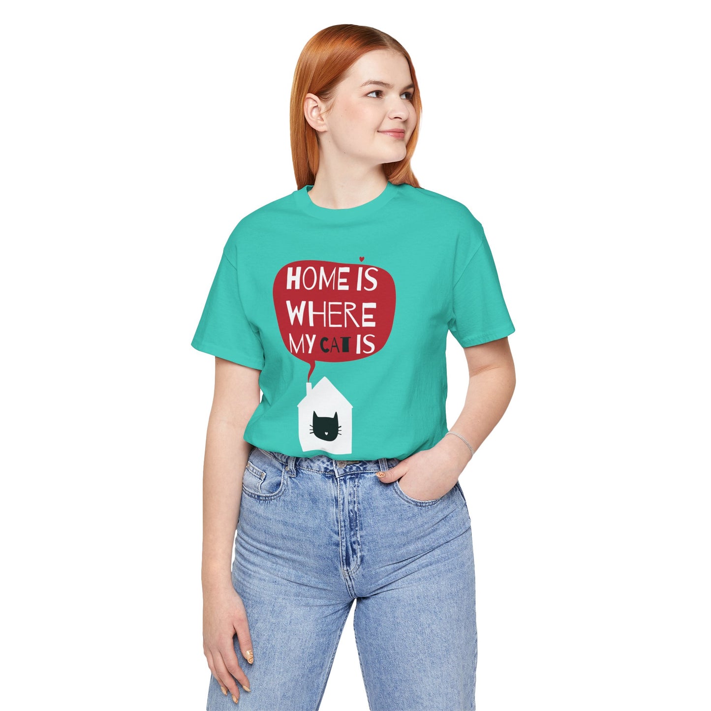Home Is Where My Cat Is Unisex Jersey Short Sleeve Tee