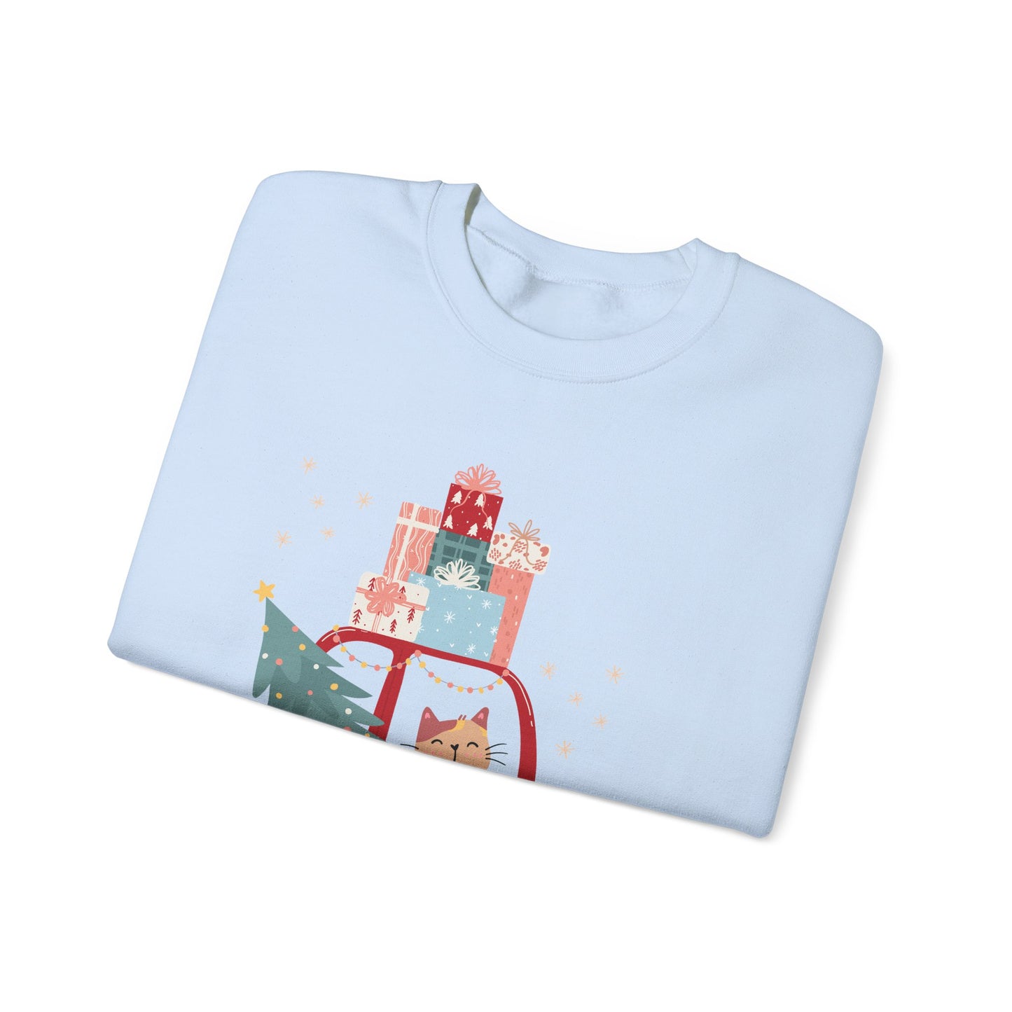 Santa's Little Helper Cat Driving πππ± Unisex Heavy Blend Crewneck Sweatshirt