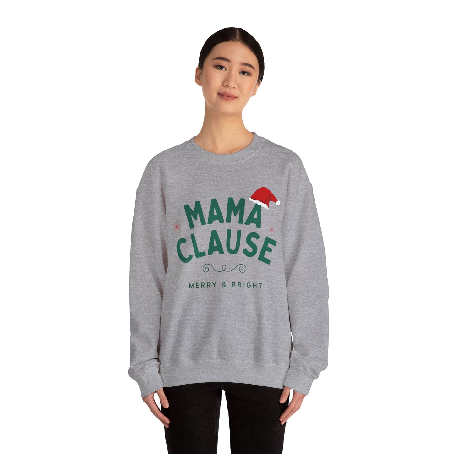 Unisex Heavy Blend Crewneck Sweatshirt Mama Clause Merry & Bright πβ¨